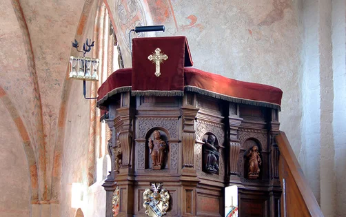 Die Kanzel der Kirche in Behlendorf 